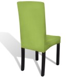 vidaXL Huse de scaun elastice drepte, 4 buc., verde vidaXL Huse de scaun elastice drepte, 4 buc., verde