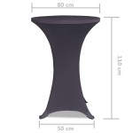 vidaXL Husă elastică pentru masă, 2 buc., antracit, 80 cm