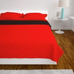 vidaXL Cuvertură matlasată cu două fețe, 230 x 260 cm, roșu și negru vidaXL Cuvertură matlasată cu două fețe, 230 x 260 cm, roșu și negru