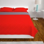 vidaXL Cuvertură matlasată cu două fețe, 230 x 260 cm, roșu și gri