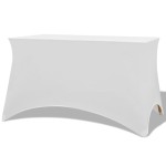 vidaXL Huse elastice pentru masă, 243 x 76 x 74 cm, alb, 2 buc. vidaXL Huse elastice pentru masă, 243 x 76 x 74 cm, alb, 2 buc.