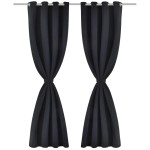 vidaXL Draperii opace cu ocheți metalici, 2 buc, 135 x 175 cm, negru vidaXL Draperii opace cu ocheți metalici, 2 buc, 135 x 175 cm, negru