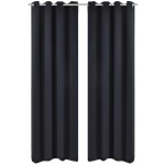 vidaXL Draperii opace cu ocheți metalici, 2 buc, 135 x 175 cm, negru vidaXL Draperii opace cu ocheți metalici, 2 buc, 135 x 175 cm, negru