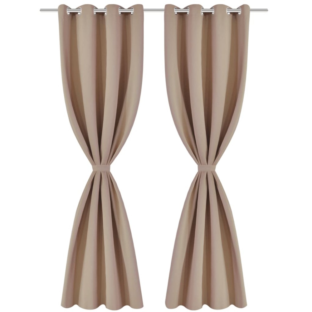 vidaXL Draperii opace cu ocheți metalici, 2 buc, 135 x 175 cm, crem