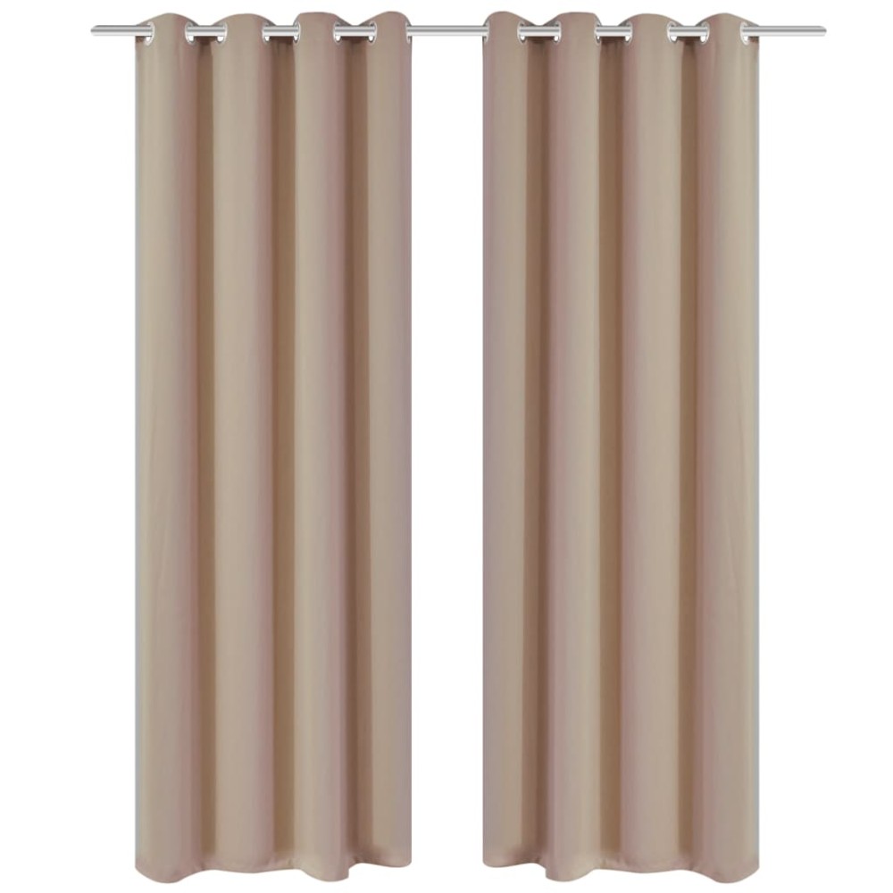 vidaXL Draperii opace cu ocheți metalici, 2 buc, 135 x 175 cm, crem