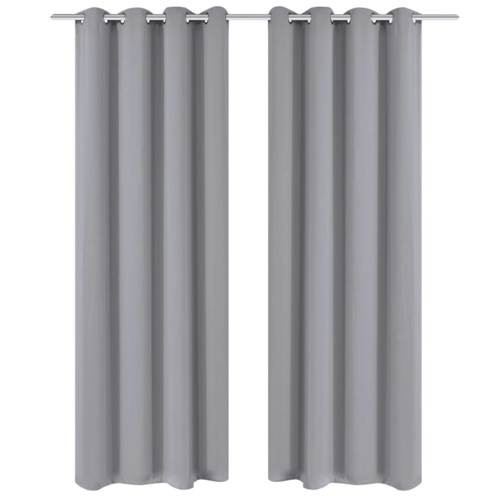 vidaXL Draperii opace cu ocheți metalici, 2 buc, 135 x 175 cm, gri