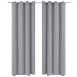 vidaXL Draperii opace cu ocheți metalici, 2 buc, 135 x 175 cm, gri vidaXL Draperii opace cu ocheți metalici, 2 buc, 135 x 175 cm, gri