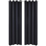 vidaXL Draperie opacă, ocheți metalici, 270 x 245 cm, negru vidaXL Draperie opacă, ocheți metalici, 270 x 245 cm, negru