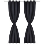 vidaXL Draperie opacă, ocheți metalici, 270 x 245 cm, negru vidaXL Draperie opacă, ocheți metalici, 270 x 245 cm, negru