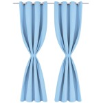 vidaXL Draperii opace cu ocheți metalici, 2 buc, 135 x 175 cm, turcoaz vidaXL Draperii opace cu ocheți metalici, 2 buc, 135 x 175 cm, turcoaz