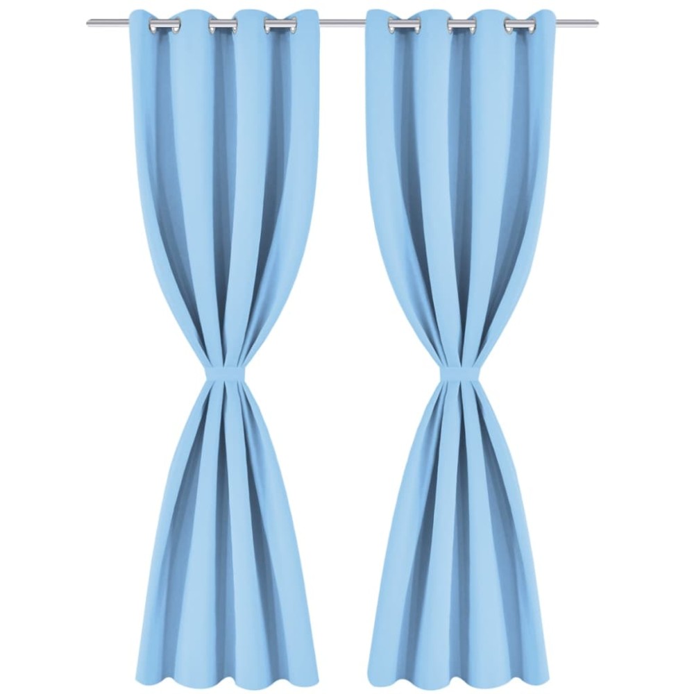 vidaXL Draperii opace cu ocheți metalici, 2 buc, 135 x 245 cm, turcoaz