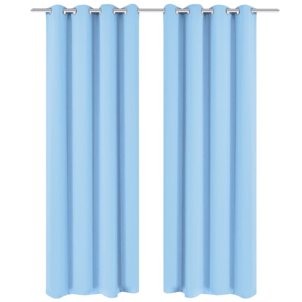 vidaXL Draperii opace cu ocheți metalici, 2 buc, 135 x 245 cm, turcoaz