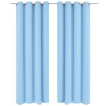 vidaXL Draperie opacă, ocheți metalici, 270 x 245 cm, turcoaz