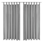 vidaXL Draperii micro-satin cu bride, 2 buc, 140 x 175 cm, gri vidaXL Draperii micro-satin cu bride, 2 buc, 140 x 175 cm, gri
