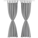 vidaXL Draperii micro-satin cu bride, 2 buc, 140 x 225 cm, gri vidaXL Draperii micro-satin cu bride, 2 buc, 140 x 225 cm, gri
