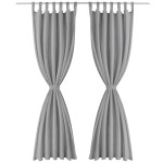 vidaXL Draperii micro-satin cu bride 2 buc, 140 x 245 cm, gri vidaXL Draperii micro-satin cu bride 2 buc, 140 x 245 cm, gri