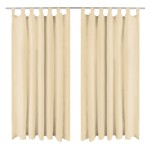 vidaXL Draperii micro-satin cu bride, 2 buc, 140 x 225 cm, bej vidaXL Draperii micro-satin cu bride, 2 buc, 140 x 225 cm, bej