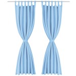 vidaXL Draperii micro-satin cu bride, 2 buc, 140 x 175 cm, turcoaz