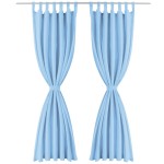vidaXL Draperii micro-satin cu bride, 2 buc, 140 x 225 cm, turcoaz vidaXL Draperii micro-satin cu bride, 2 buc, 140 x 225 cm, turcoaz
