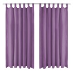 vidaXL Draperii micro-satin cu bride, 2 buc, 140 x 225 cm, violet vidaXL Draperii micro-satin cu bride, 2 buc, 140 x 225 cm, violet