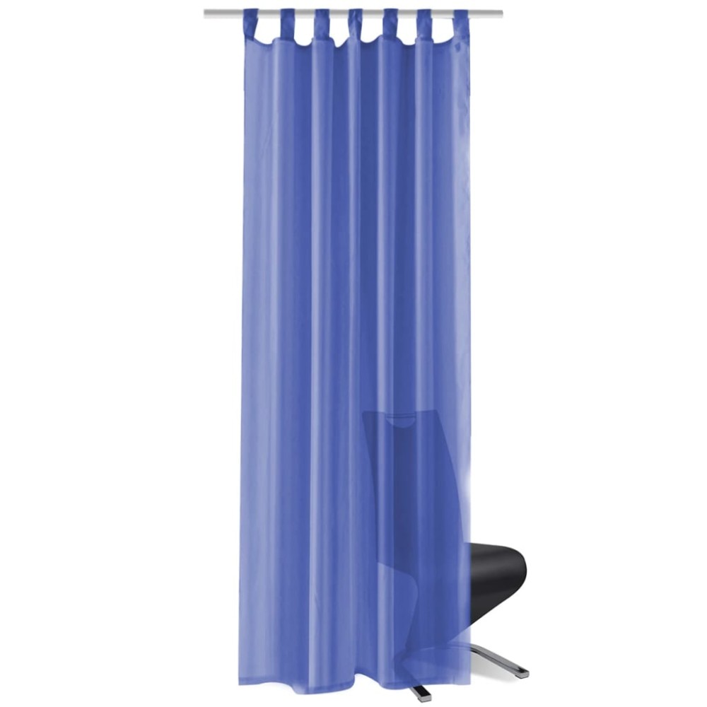 vidaXL Draperii din voal, 2 buc., 140 x 175 cm, albastru regal