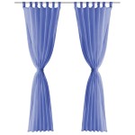 vidaXL Draperii din voal, 2 buc., 140 x 175 cm, albastru regal