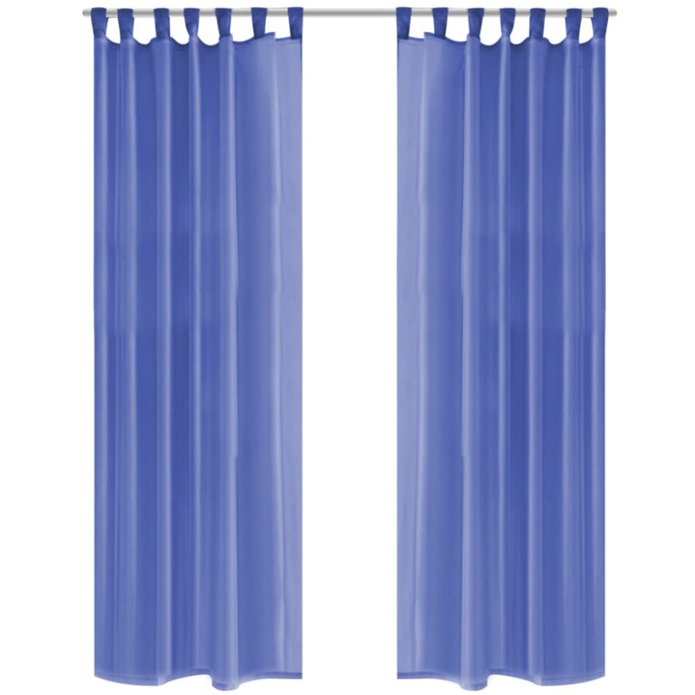 vidaXL Draperii din voal, 2 buc., 140 x 225 cm, albastru regal
