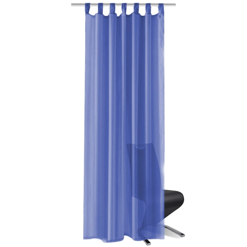 vidaXL Draperii din voal, 2 buc., 140 x 245 cm, albastru regal