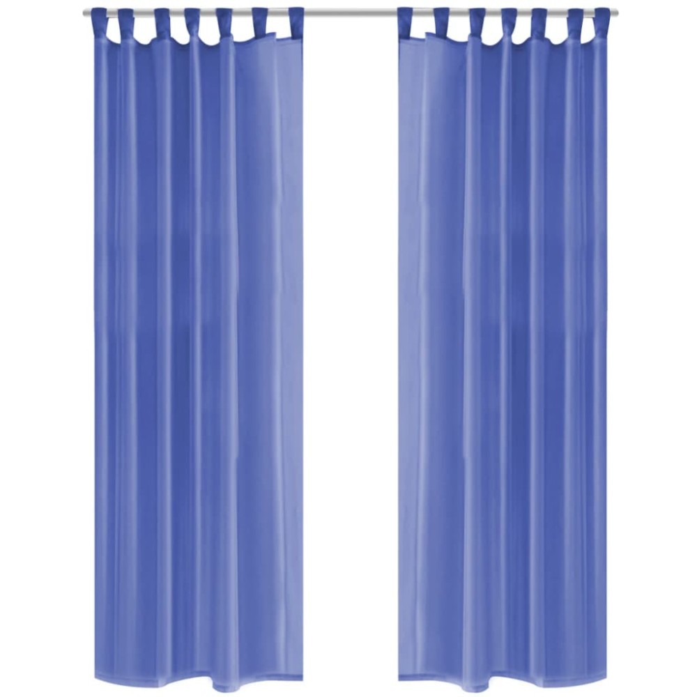 vidaXL Draperii din voal, 2 buc., 140 x 245 cm, albastru regal