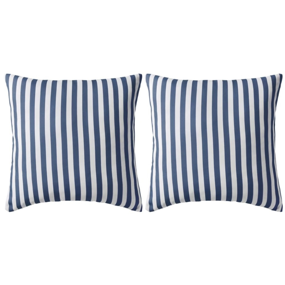 vidaXL Perne de exterior, 2 buc., imprimeu dungi, 45x45 cm, bleumarin