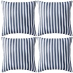 vidaXL Perne de exterior, 4 buc., imprimeu dungi, 45x45 cm, bleumarin vidaXL Perne de exterior, 4 buc., imprimeu dungi, 45x45 cm, bleumarin