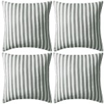 vidaXL Perne de exterior, 4 buc, imprimeu dungi, 45x45 cm, gri vidaXL Perne de exterior, 4 buc, imprimeu dungi, 45x45 cm, gri