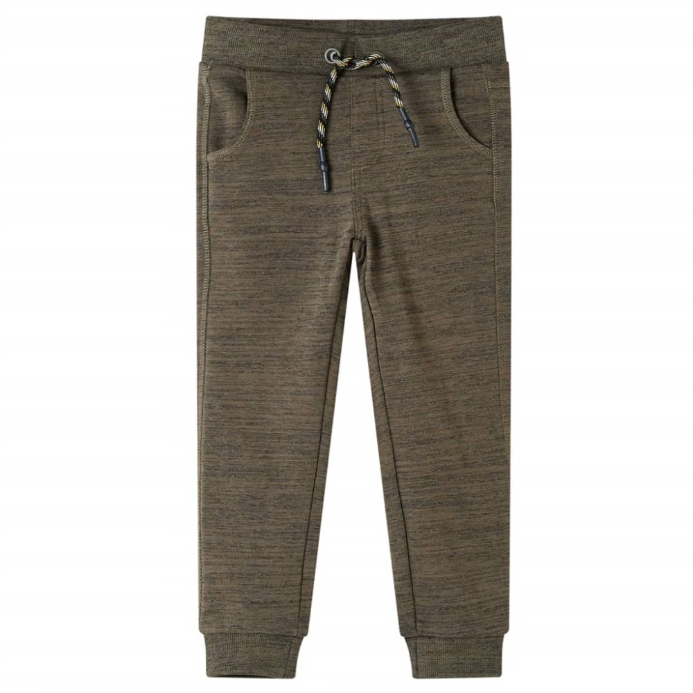 Pantaloni de trening pentru copii, kaki închis melanj, 140