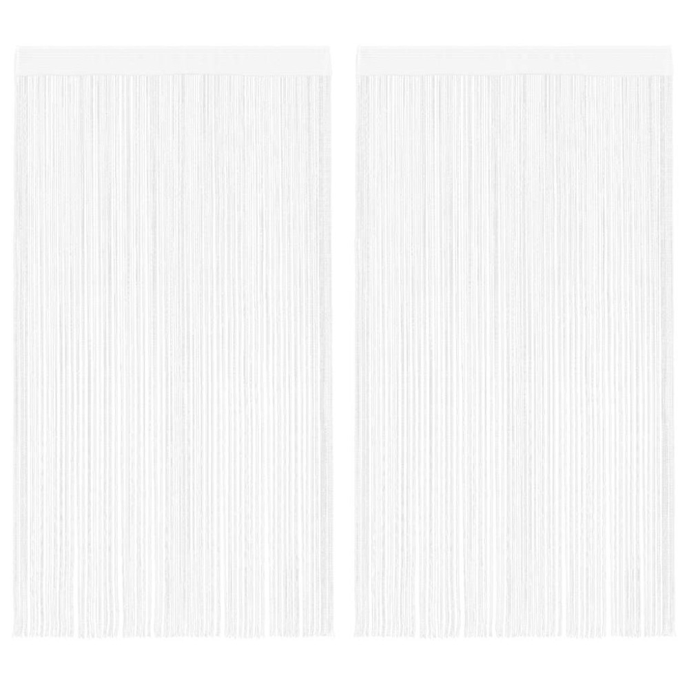 vidaXL Draperii franjuri, 2 buc., 100 x 250 cm, alb