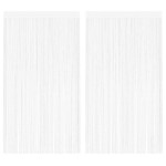 vidaXL Draperii franjuri, 2 buc., 100 x 250 cm, alb