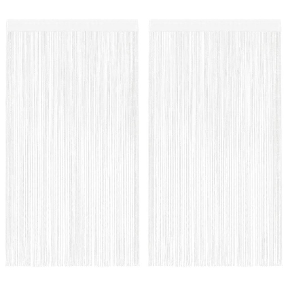 vidaXL Draperii cu franjuri, 2 buc., 140 x 250 cm, alb