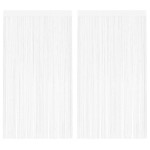 vidaXL Draperii cu franjuri, 2 buc., 140 x 250 cm, alb