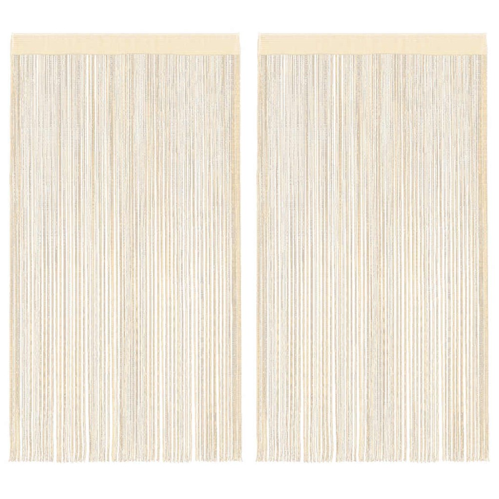 vidaXL Draperii cu franjuri, 2 buc., 140 x 250 cm, crem