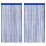 vidaXL Draperii cu franjuri, 2 buc., 140 x 250 cm, albastru