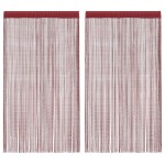 vidaXL Draperii cu franjuri, 2 buc., 140 x 250 cm, roșu burgund