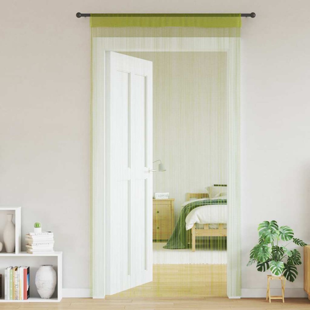 vidaXL Draperii cu franjuri, 2 buc., 100 x 250 cm, verde