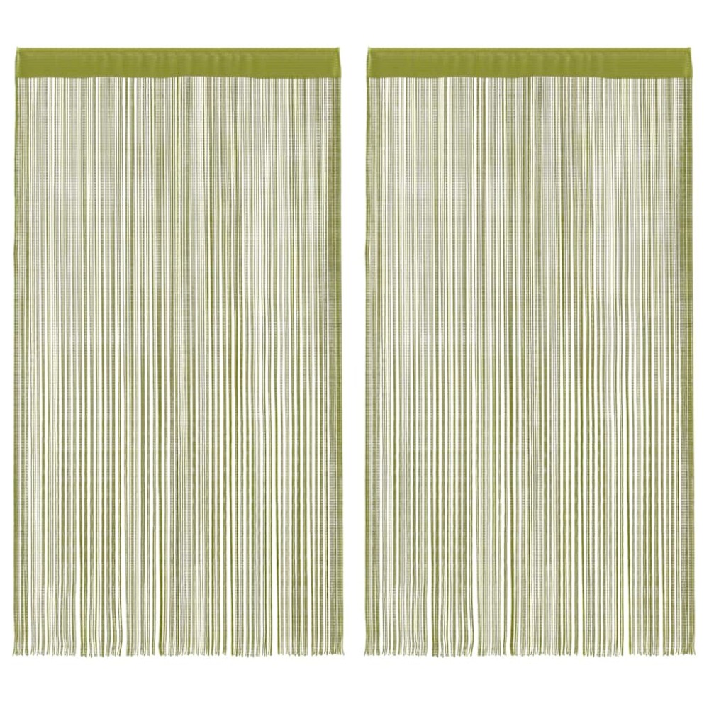 vidaXL Draperii cu franjuri, 2 buc., 100 x 250 cm, verde