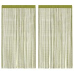 vidaXL Draperii cu franjuri, 2 buc., 100 x 250 cm, verde