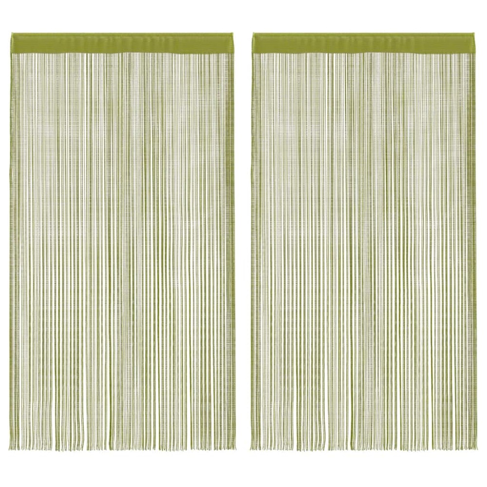 vidaXL Draperii cu franjuri, 2 buc., 140 x 250 cm, verde