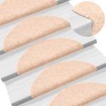 vidaXL Covorașe autoadezive pentru scări, 15 buc., 56x17x3 cm, crem, semirotunde vidaXL Covorașe autoadezive pentru scări, 15 buc., 56x17x3 cm, crem, semirotunde