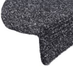 vidaXL Covorașe autoadezive pentru scări, 15 buc., 56x17x3 cm, gri închis, semirotunde