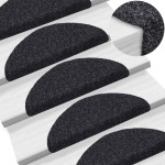 vidaXL Covorașe autoadezive pentru scări, 15 buc., 56x17x3 cm, negre, semirotunde vidaXL Covorașe autoadezive pentru scări, 15 buc., 56x17x3 cm, negre, semirotunde