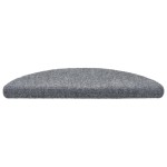 vidaXL Covorașe pentru scări autoadezive, 15 buc., 56x17x3 cm, gri deschis, semirotunde
