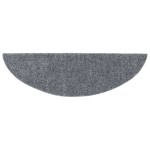 vidaXL Covorașe pentru scări autoadezive, 15 buc., 56x17x3 cm, gri deschis, semirotunde