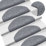 vidaXL Covorașe pentru scări autoadezive, 15 buc., 65x21x4 cm, gri deschis, semirotunde, mari vidaXL Covorașe pentru scări autoadezive, 15 buc., 65x21x4 cm, gri deschis, semirotunde, mari
